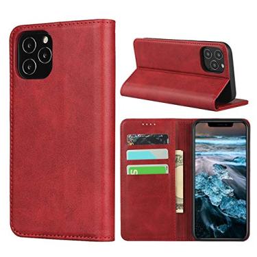 Imagem de ShunJieTech Capa para iPhone 12 Pro Max, capa carteira magnética de couro com padrão de couro com suporte flip com compartimentos para cartões/dinheiro compatível com iPhone 12 Pro Max (6,7 polegadas)