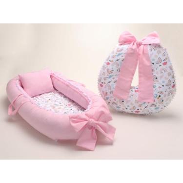 Imagem de Almofada Amamentação + Ninho Redutor Arco Iris + Redutor Bebê Conforto