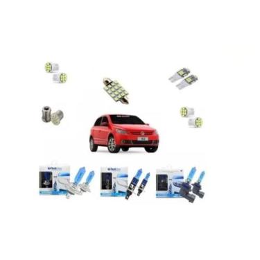 Imagem de Kit Lâmpada Gol Voyage G5Super Branca + Farol/Milha E Led'S - Blue Lio