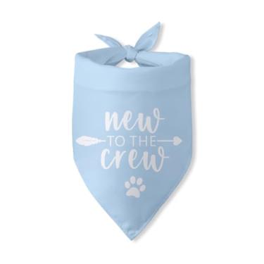 Imagem de New to The Crew Dog Bandana Novo Presente de Cachorro para Novos Proprietários Novo Presente de Cachorro Revelação de Gênero Acessórios Lenço de Cachorro Anúncio de Bebê Adereços de Foto para Cães