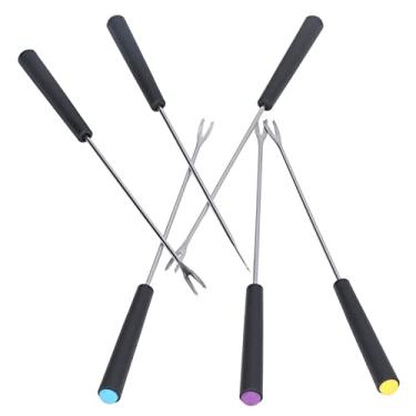 Imagem de Conjunto de Fondue, Palitos de Queijo 6 Peças Garfos de Fondue Pote de Fondue de Aço Inoxidável Garfos Longos Resistentes à Corrosão para Bolo Chocolate Frutas Fondue de Queijo