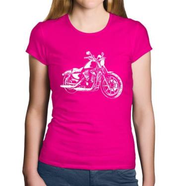 Imagem de Baby Look Algodão Moto Sportster XL 883 Iron Art - Foca na Moda, Rosa,