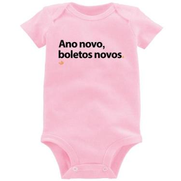 Imagem de Body Bebê Ano novo, boletos novos - Foca na Moda, Rosa bebê, M