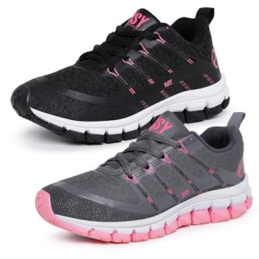 Imagem de Kit 2 Tênis Casual Infantil Menina Esporte Feminino Escola Macio (Preto/Rosa+Grafite, BR, Criança de 4 a 8 anos, Numérico, 31)