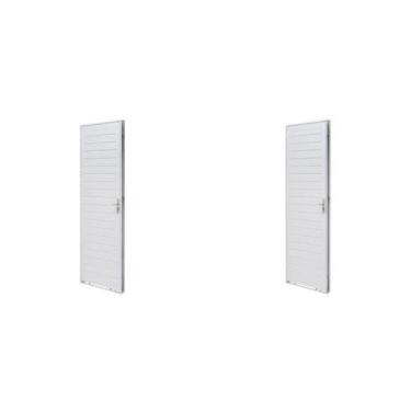 Imagem de Kit com 2 Portas de Aço Lambri 215x83cm Batente 12cm Qualitysol - Rama