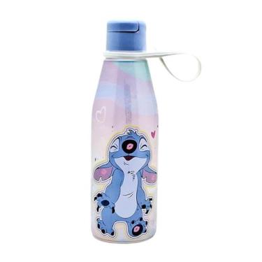 Imagem de Garrafa Infantil Stitch 530ml Plástico Com Tampa Abre Fácil Plasútil, 