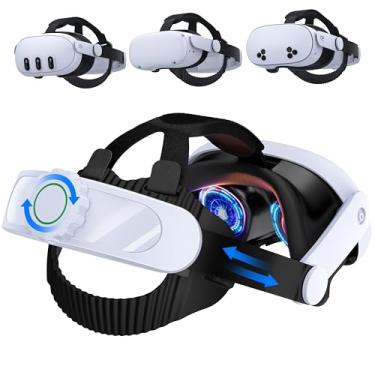 Imagem de Alça de cabeça para Meta Quest 3S/Quest 3/Quest 2, acessórios de fone de ouvido de realidade virtual ajustável, alça de substituição Elite para Oculus