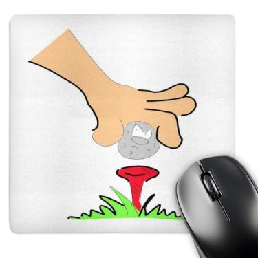 Imagem de 3dRose Mouse pad LLC 20 x 20 x 0,63 cm, bola de golfe divertida com mão e camiseta (mp_44806_1)