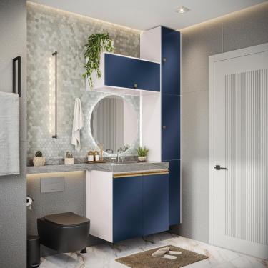 Imagem de Conjunto Para Banheiro Kappesberg Celeste 5 Peças Branco/azul 116,5cm