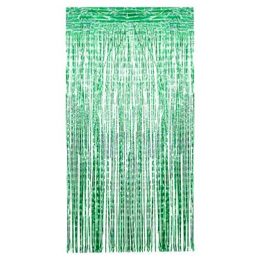 Imagem de Cortina Fitas Metalizadas Verde Holográfica - 1x2m