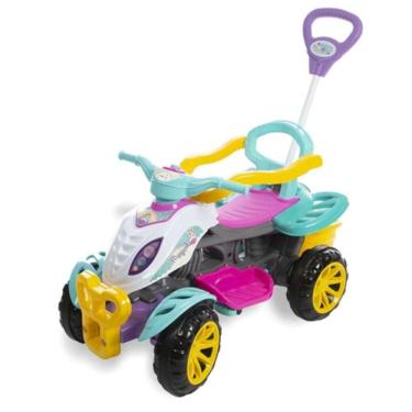 Imagem de Carrinho De Passeio Infantil Quadriciclo Com Haste E Pedal Menina