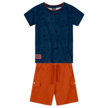 Imagem de Conjunto Infantil Menino De Animais Azul Mundi