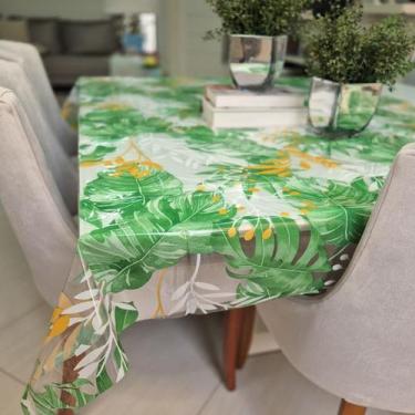 Imagem de Toalha Plástica Transparente Estampada 2,10x1,40 para Mesa 6 Cadeiras 