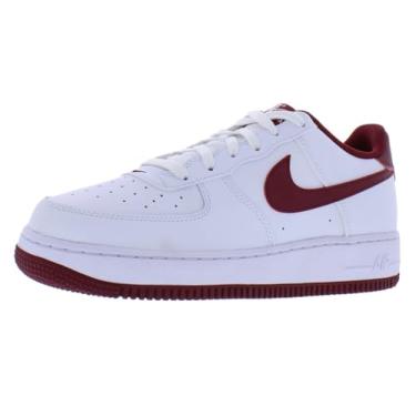 Imagem de Nike Tênis infantil Air Force 1 (FV5948-103, branco/branco/malaquita), Branco/vermelho, 3.5 Big Kid