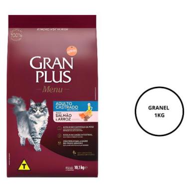 Imagem de Ração GranPlus Para Gatos Castrados Sabor Salmão e Arroz 1kg (A GRANEL