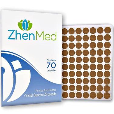 Imagem de Placa Acupuntura ZhenMed Quartzo Zirconado Esparadrapo Redondo - 70 un