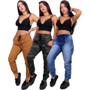 Imagem de Kit C/ 3 Peças Calça Jeans Feminina Joguer Punho - Apollogy, 40