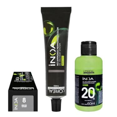 Imagem de Kit L'óreal Inoa Coloração 8 Louro Claro 60g e Ox 20v 60ml - YOU