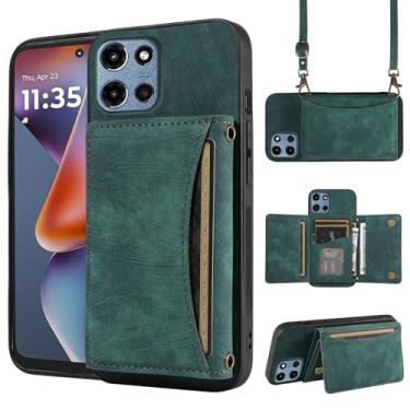 Imagem de Capa de telefone para Motorola Moto G 5G 2025 capa carteira com alça de ombro transversal, suporte fino para cartão de crédito de couro PU, acessórios para celular, bolsa flip para celular G5G 5 G G5