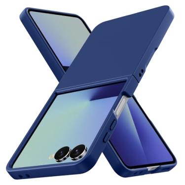 Imagem de YSLBWLE Capa para Samsung Galaxy Z Flip 7, fina e de grau militar, capa protetora rígida à prova de choque PC (azul escuro) 20-zflip7-06