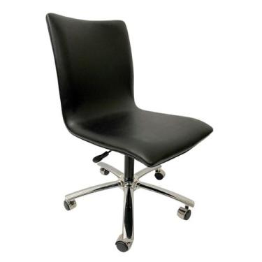 Imagem de Cadeira Escritório Amanda cor Preta base cromada com regulagem de altu