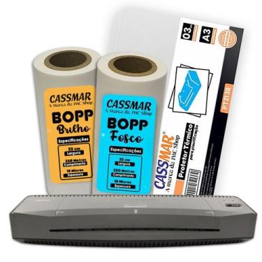 Imagem de Kit Laminadora Aurora A3 + 02 BOPP A4 Brilho e Fosco 110V