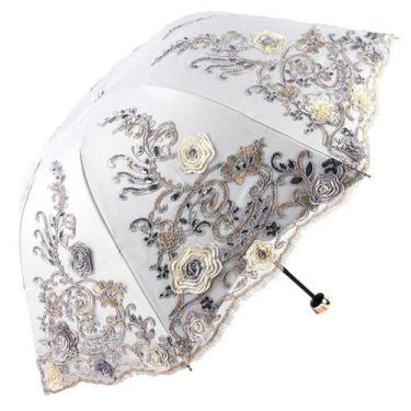 Imagem de Guarda-chuva Honeystore Sun Protection Vintage Lace Wedding Grey
