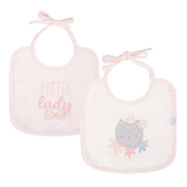 Imagem de Kit Babadores Bebê 2 Pçs Gatinha / Little Lady Rosa Menina - Hug