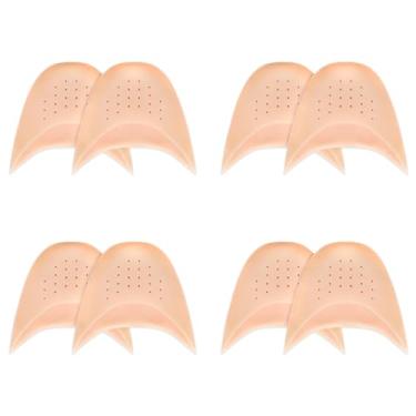 Imagem de JEVRKAPZ Biqueira de gel de silicone macia bola de pé metatarso balé bico protetor protetor bolsa protetora bolsa para sapatos de dança balé (4 pares bege)