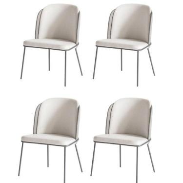 Imagem de Kit 4 Cadeiras Tay Para Sala De Jantar Ou área Gourmet-tecido Costas L
