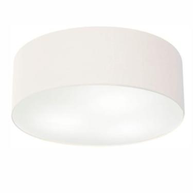 Imagem de Plafon Cilíndrico Vivare Md-3049 Cúpula Em Tecido 70x15cm - Bivolt Branco 127/220v