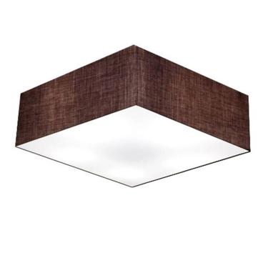 Imagem de Plafon Quadrado Md-3056 Cúpula Em Tecido 15/70x70cm Café - Bivolt