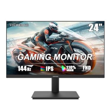 Imagem de Viewedge Monitor de jogos 24 polegadas FHD 144hz, IPS 1ms 1080p monitor de computador com 110% sRGB, filtro bluelight, porta HDMI e VGA, suporte para montagem na parede