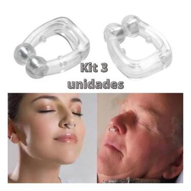 Imagem de Kit 2 Aparelhos Anti Ronco Clipe Dilatador Nasal Magnético Durma Bem M