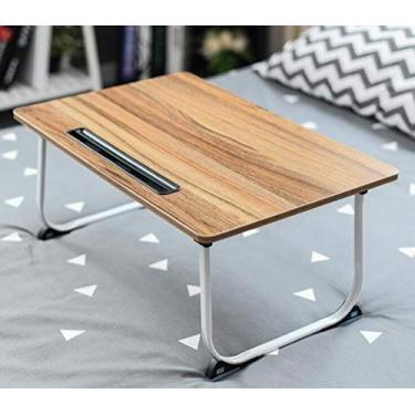 Imagem de P9IDEDFH Mesa dobrável e removível para computador portátil, mesa de computador portátil, mesa preguiçosa, design de mesa pequena (cor: preto) (A)