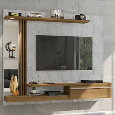 Imagem de Painel Denver Carrara Cinamomo TV 55 2075764 Bechara - Móveis Bechara