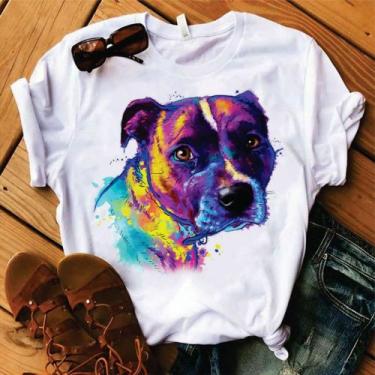 Imagem de Blusa T-shirt Camiseta Feminina Estampada-Pitbull- Várias Estampas 05 