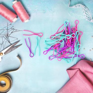 Imagem de 30 suportes de grampos de bobina, braçadeira de rolo de linha de plástico, braçadeira fixa para artesanato bordado de costura DIY, várias cores