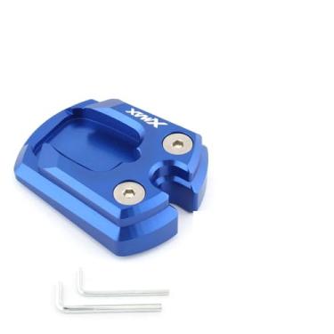 Imagem de FINMOKAL Suporte lateral de motocicleta para extensão de pé compatível com Yamaha XMAX125/250/300/400 2017-2025 (azul)