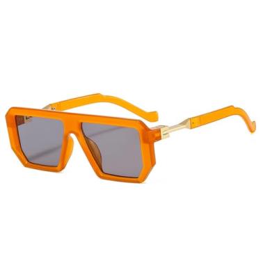 Imagem de Óculos de Sol Degradê Feminino Jelly Color UV400 Masculino para Esportes ao Ar Livre, Corrida e Ciclismo, Laranja e Cinza Claro