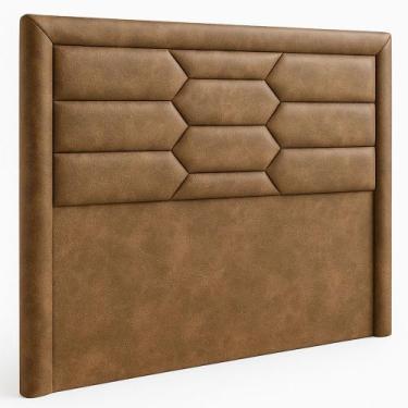 Imagem de Cabeceira Casal King Cama Box 195 cm Roma Corano Caramelo - Nexta Casa
