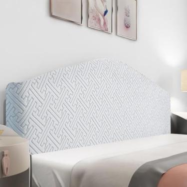Imagem de Capa elástica para cabeceira de cama, capa de cabeceira de cama em forma de arco, resistente ao desbotamento, não passar, lavável, para suíte master, cama de hóspedes, casa de férias - cinza claro||