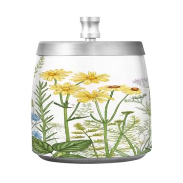 Imagem de Qilmy Cinzeiro de aço inoxidável de ervas e flores com tampa - Cinzeiro de cigarro à prova de vento sem cheiro sem fumaça para casa, escritório, carro, pátio, varanda (uso interno e externo)