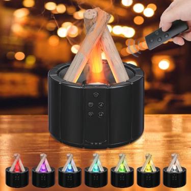 Imagem de Difusor de óleo essencial Campfire Flame, Doyosh 7 cores, umidificador de aromaterapia, umidificador de névoa fria, difusor de aroma com controle remoto, temporizador, função de desligamento