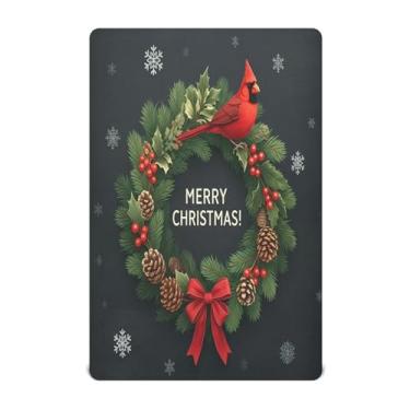 Imagem de Qilmy Lençóis de berço de bebê com estampa de guirlanda de Natal, macio e respirável, de microfibra elástica, lençol com elástico para meninos e meninas, 132 x 71 cm, capa de colchão infantil portátil