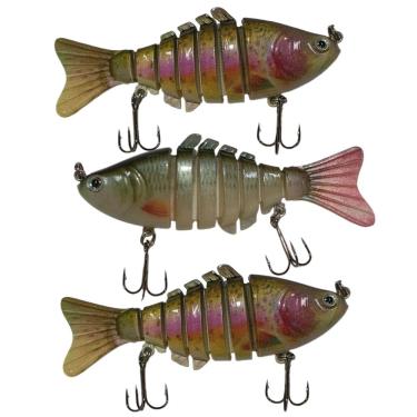 Imagem de Isca Artificial 3 Peixes Articulado Pesca Realista Lambari Traia Robalo Pescaria Mar Rio Lago