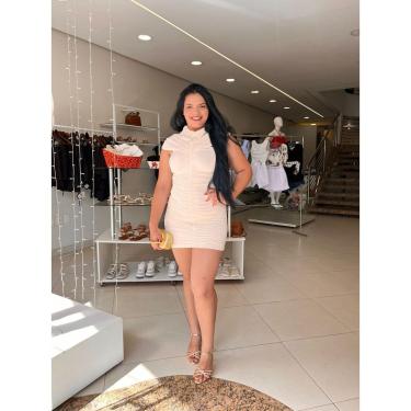 Imagem de Vestido Curto Grampeado Gola Alta Capa Crisconf