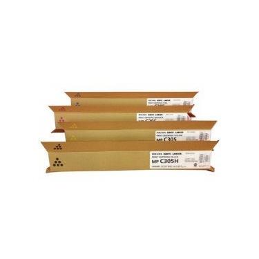 Imagem de Conjunto de 4 cartuchos de toner a laser da marca OEM Ricoh inclui: 1 841621 preto, 1 841591 ciano, 1 841592 Magenta e 1 841593 amarelo para uso em impressora Ricoh Aficio, Savin e Lanier MP C305