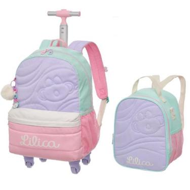 Imagem de KIt Mochila Rodinhas Tubo 360º Lancheira Térmica Lilica Ripilica Lovit