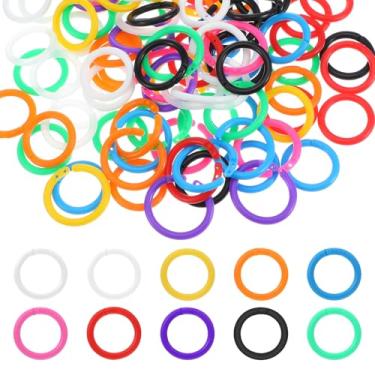 Imagem de Sibba 100 anéis de plástico para fichário, 2 cm, anéis de folha solta, chaveiros, pequeno escritório, livro, índice, cartão, chaveiros, cartões flash, caderno, anel de papel para chaveiros, documentos